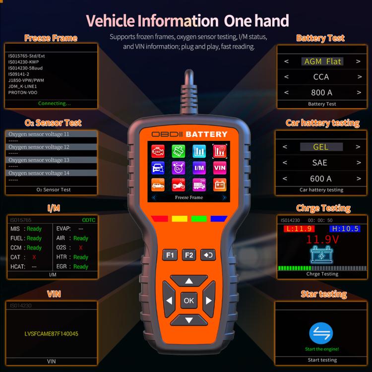 K2 Pro Strumento diagnostico OBDII auto con tester batteria