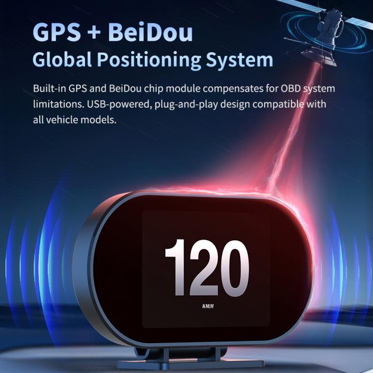 P27 Tachimetro multifunzione LCD HD OBD2 GPS auto