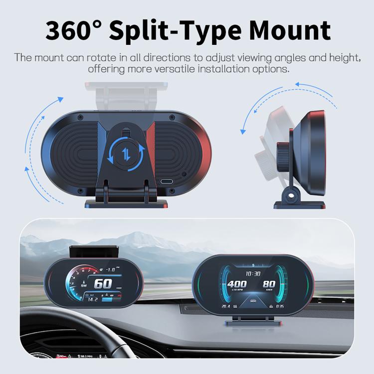 P27 Tachimetro multifunzione LCD HD OBD2 GPS auto