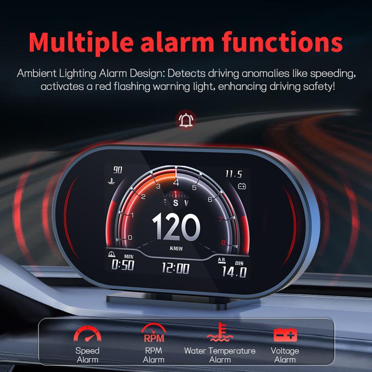 P27 Tachimetro multifunzione LCD HD OBD2 GPS auto