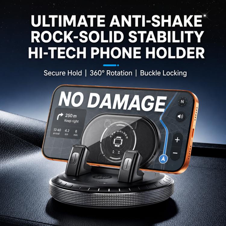 Supporto auto universale per telefono con ventosa e base girevole