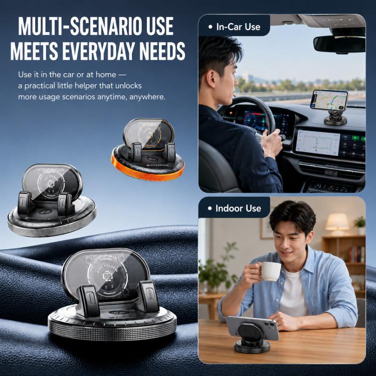 Supporto auto universale per telefono con ventosa e base girevole