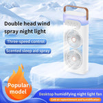 Ventilatore di raffreddamento a nebulizzazione SL617 con doppia testa umidificatrice.
