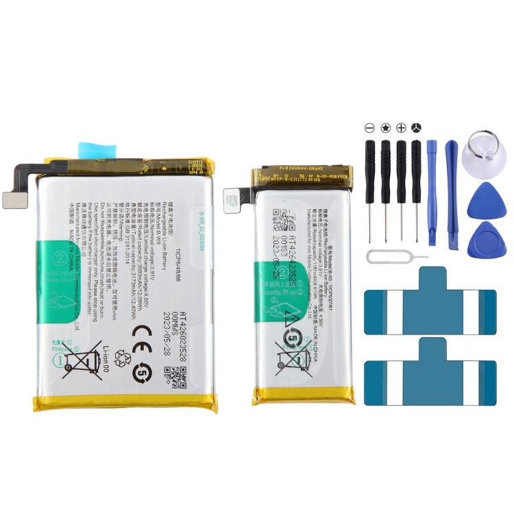 Set di batterie B-W9 + B-X0 per vivo X Flip V2256A 3173mAh 1181mAh, For vivo X Flip V2256A 3173mAh 1181mAh B-W9 + B-X0