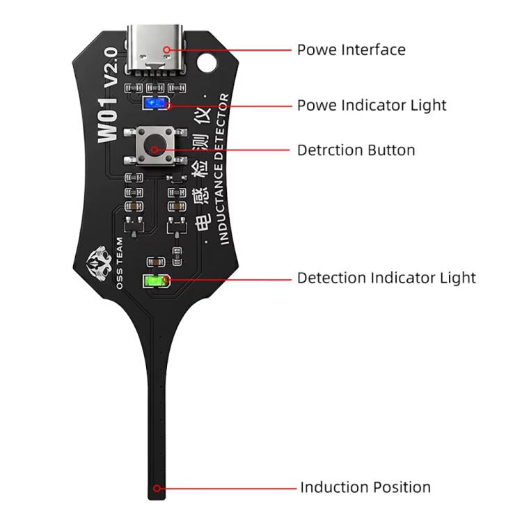 Rilevatore di induttanza OSS W01 USB-C per schede madri smartphone - immagine 6