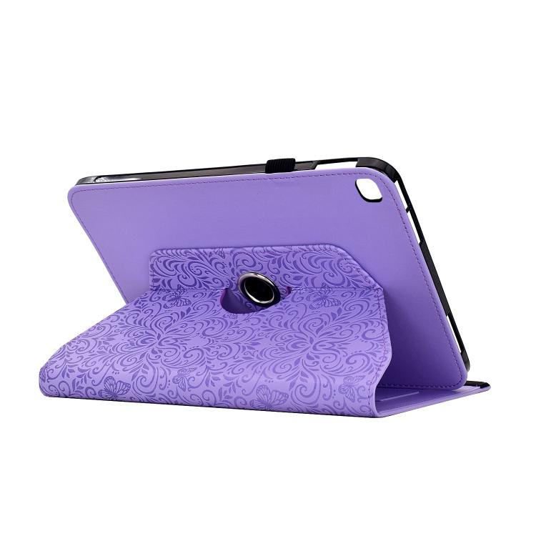 Custodia tablet smart in ecopelle con motivo a farfalla girevole per Galaxy Tab