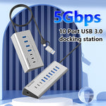 Docking station USB-C multifunzione 10 porte in alluminio