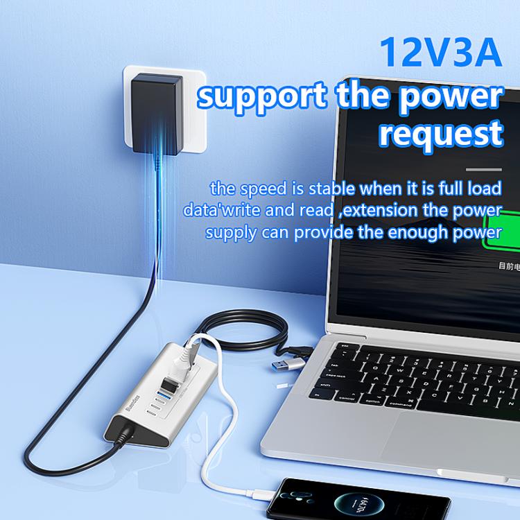 Docking station USB-C multifunzione 10 porte in alluminio