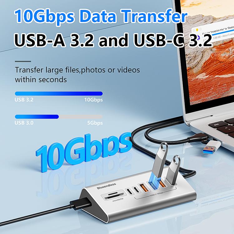 Docking station HU806 con 8 porte USB-C e Type-C