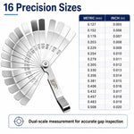 Righello di misurazione per gomiti in acciaio inossidabile 16 in 1 da 0,015-0,035 mm