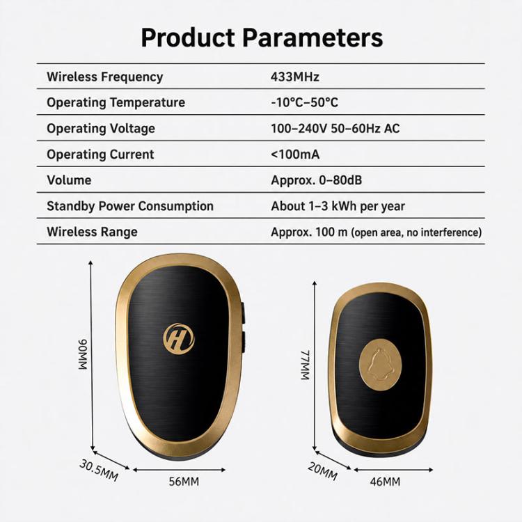 Campanello wireless musicale XY-801 con trasmettitore a batterie
