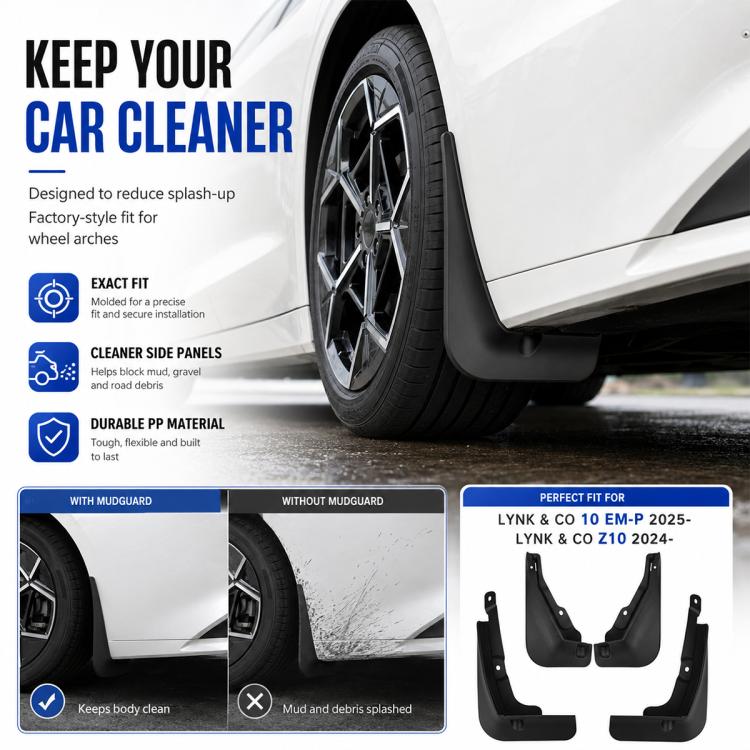 Set di 4 parafanghi per auto, For Geely LYNK & CO 10 EM-P 2025 / Z10 2024
