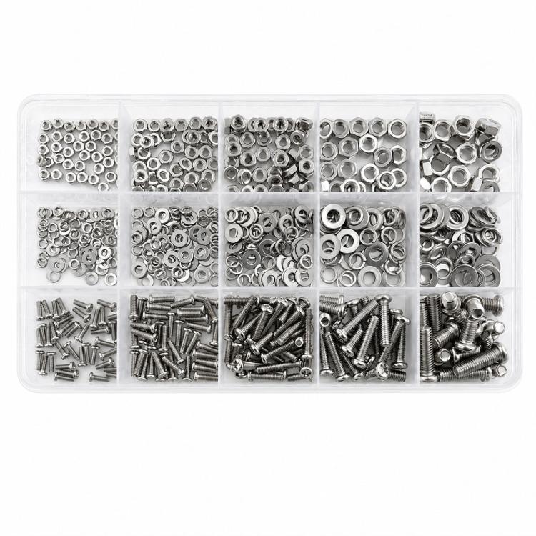 Set dadi e bulloni esagonali M2-M5 640 pezzi