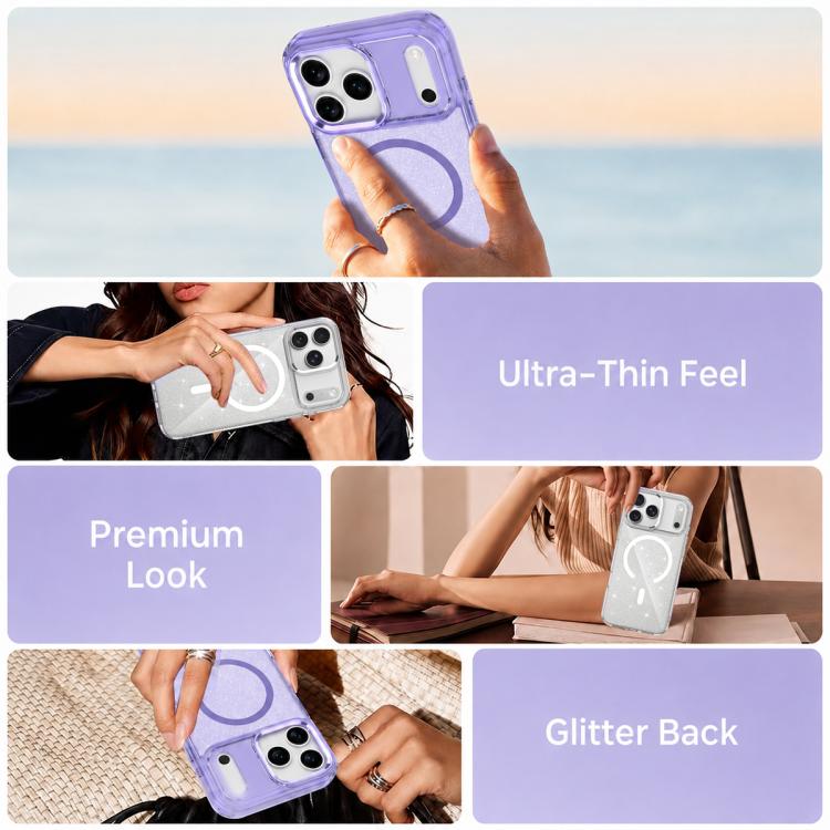 Custodia magnetica di lusso in TPU glitterato e PC per telefono., For iPhone 15 Pro Max, For iPhone 15 Pro, For iPhone 15, For iPhone 14 / 13