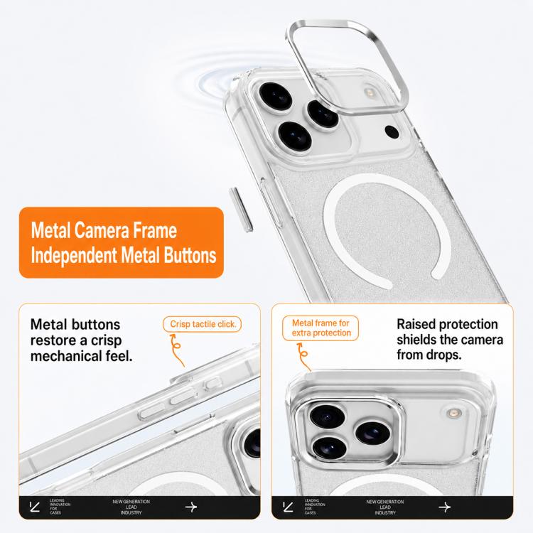 Custodia magnetica di lusso in TPU glitterato e PC per telefono., For iPhone 15 Pro Max, For iPhone 15 Pro, For iPhone 15, For iPhone 14 / 13
