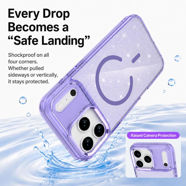 Custodia magnetica di lusso in TPU glitterato e PC per telefono., For iPhone 15 Pro Max, For iPhone 15 Pro, For iPhone 15, For iPhone 14 / 13