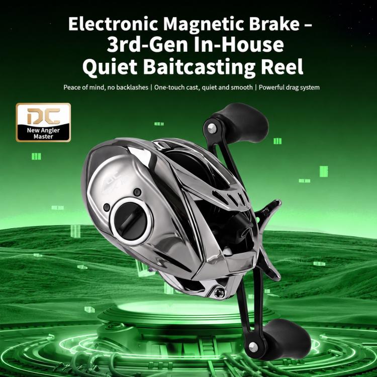 Mulinello da pesca a casting con freno magnetico elettronico