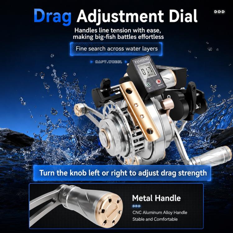 Mulinello da pesca in metallo con avvolgimento automatico
