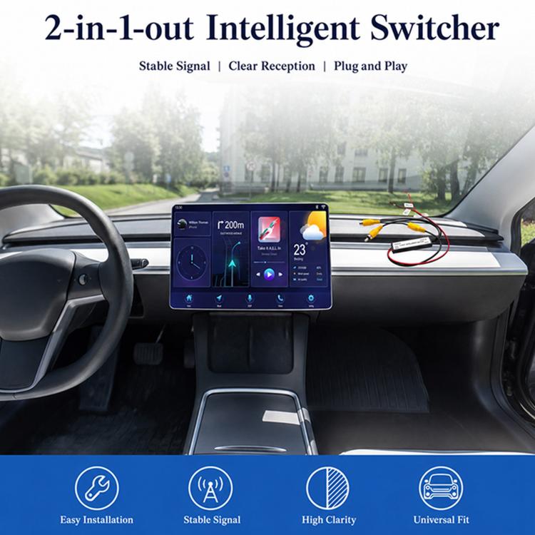 Cavo adattatore video HD 2 ingressi 1 uscita per dash camera, 2 In 1 Out Video Adapter Cable