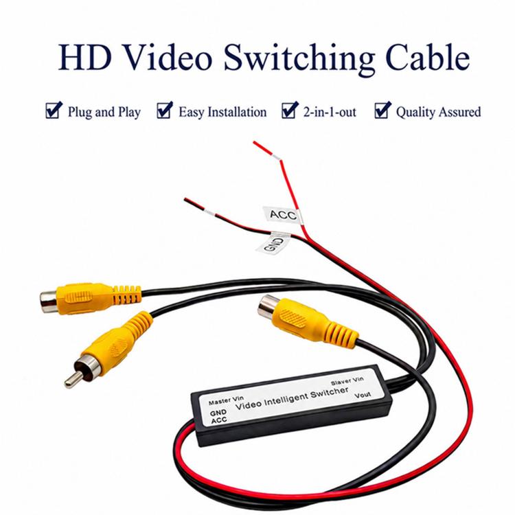 Cavo adattatore video HD 2 ingressi 1 uscita per dash camera, 2 In 1 Out Video Adapter Cable