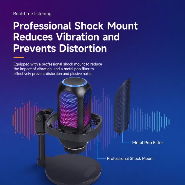 APK001 Microfono a condensatore da tavolo USB con riduzione del rumore tramite intelligenza artificiale, APK001 Desktop Microphone