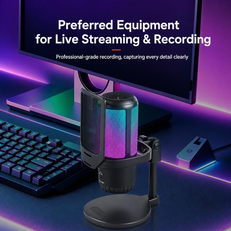 APK005 Microfono a condensatore da tavolo con riduzione intelligente del rumore tramite IA, APK005 Desktop Microphone