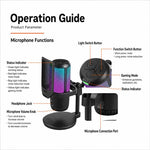 APK005 Microfono a condensatore da tavolo con riduzione intelligente del rumore tramite IA, APK005 Desktop Microphone