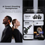 Cuffie intelligenti E12 con fotocamera HD 8 MP e AI
