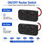 Modifica auto Caricabatterie da auto USB-C a ricarica rapida con voltmetro, Multi-Ports