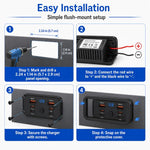 Modifica auto Caricabatterie da auto USB-C a ricarica rapida con voltmetro, Multi-Ports