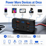 Modifica auto Caricabatterie da auto USB-C a ricarica rapida con voltmetro, Multi-Ports