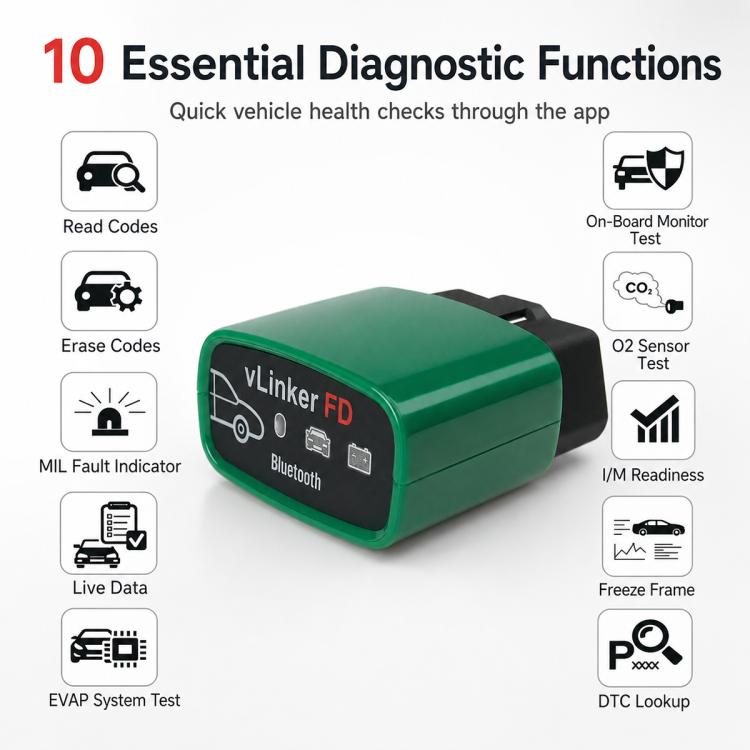 VLINKER FD V2.2 Scanner diagnostico auto Bluetooth 3.0