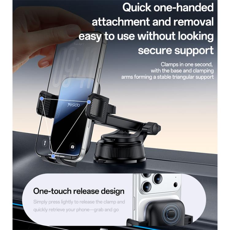 Supporto auto Yesido C279 con ventosa per smartphone