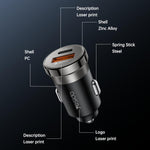 Caricabatterie da auto Yesido Y73 30W doppia porta USB