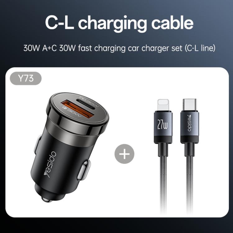 Caricabatterie da auto Yesido Y73 30W doppia porta USB