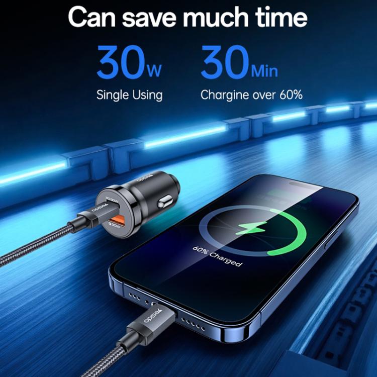Caricabatterie da auto Yesido Y73 30W doppia porta USB