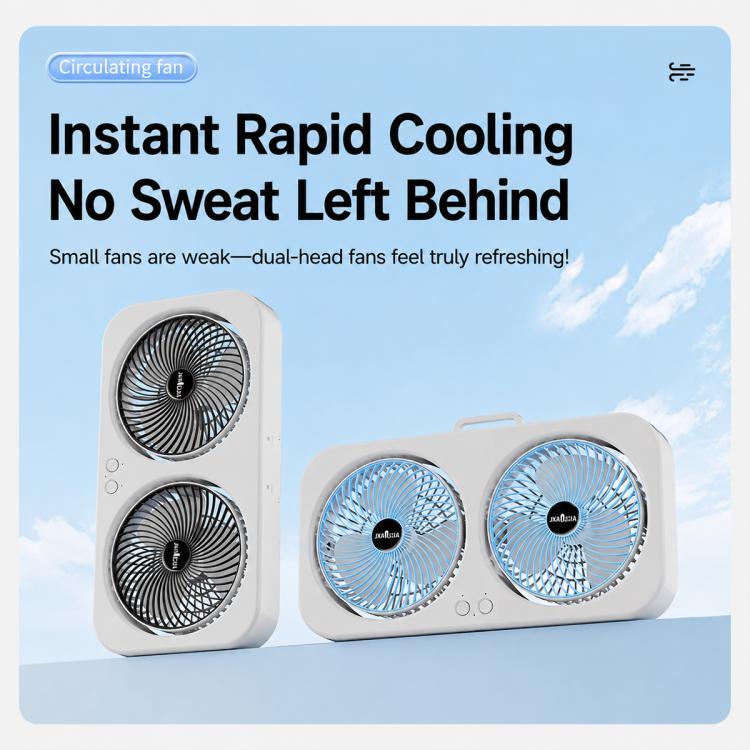 Ventilatore da tavolo doppia testa F8 con ricarica Type-C