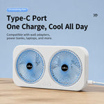 Ventilatore da tavolo doppia testa F8 con ricarica Type-C
