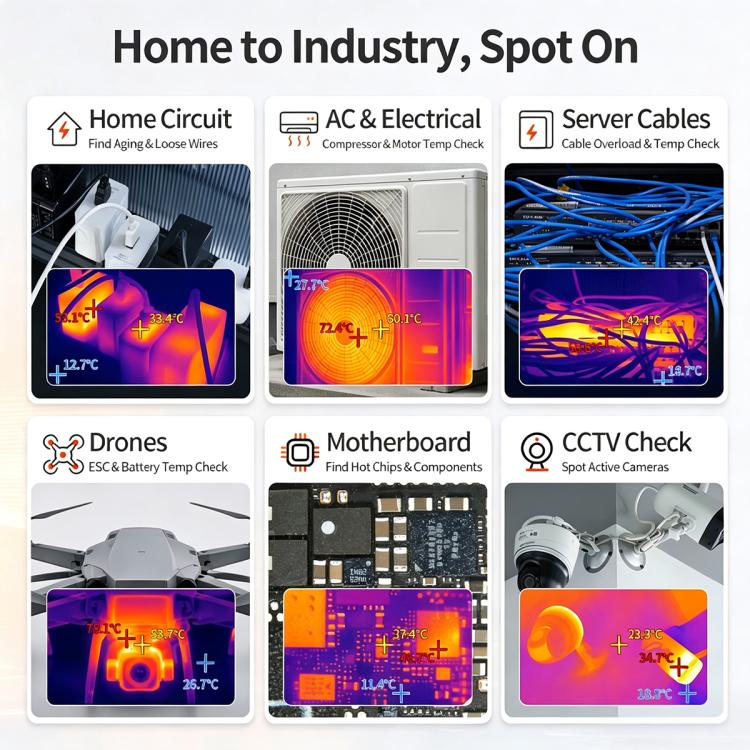 Termocamera portatile QIANLI FireEye 256×192 per riparazioni - immagine 5
