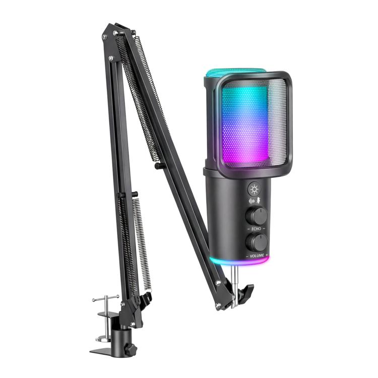 Microfono USB ONIKUMA M530 RGB con braccio per gaming e streaming - immagine 2