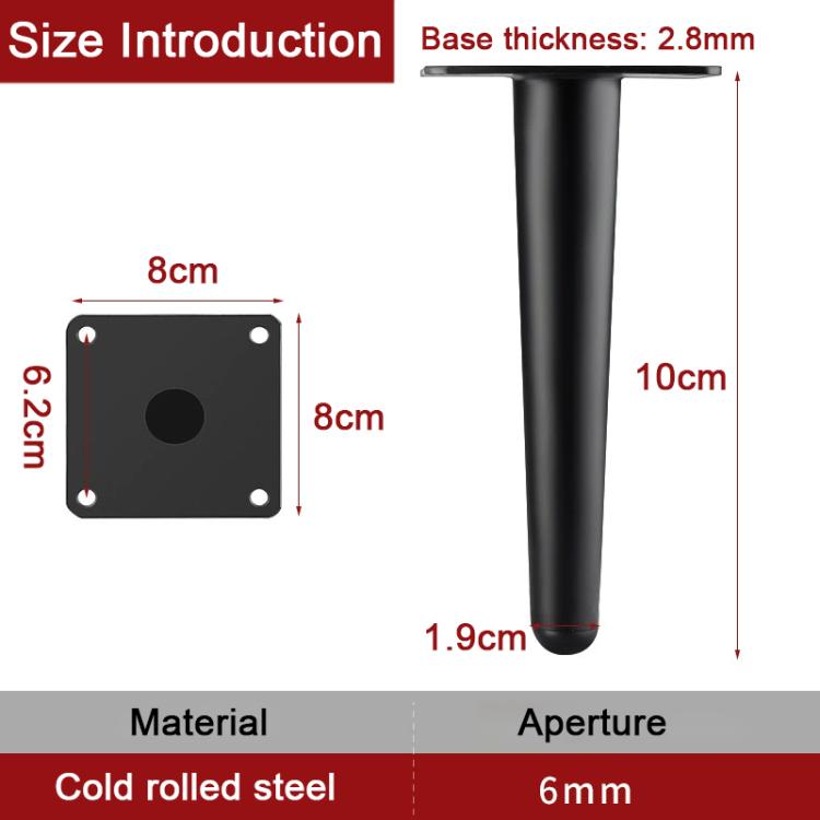 Gambe di supporto metalliche dritte per mobili 15cm