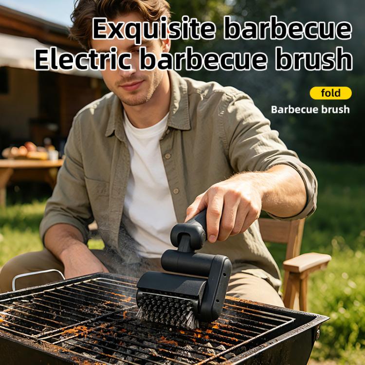 Spazzola elettrica per pulizia griglia barbecue con 3 testine