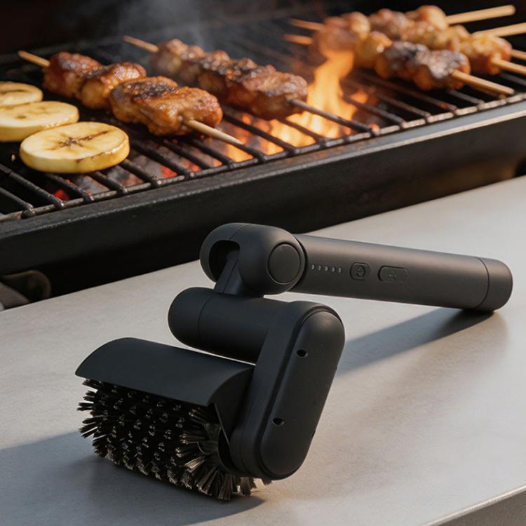 Spazzola elettrica per pulizia griglia barbecue con 3 testine