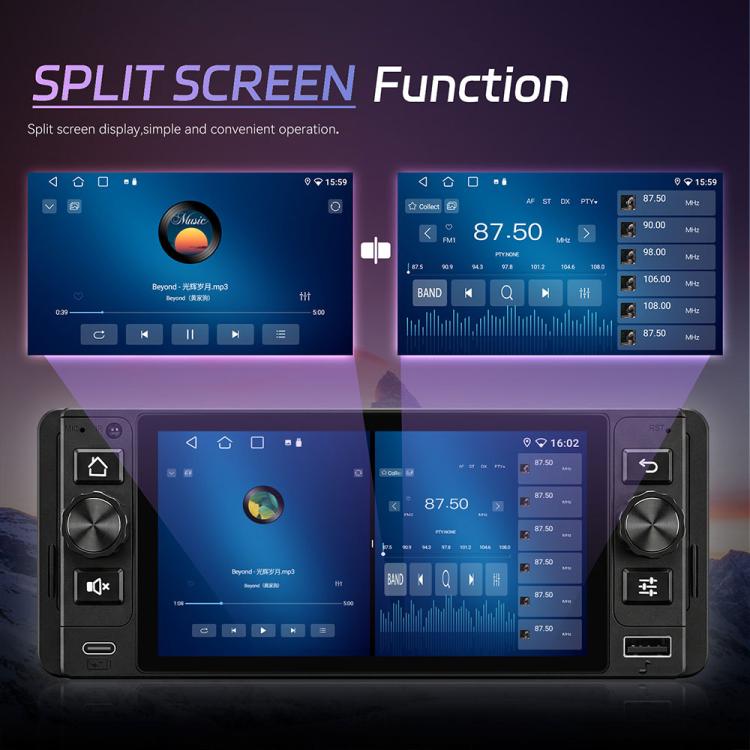 Console centrale auto 5 pollici Android 15 con CarPlay wireless