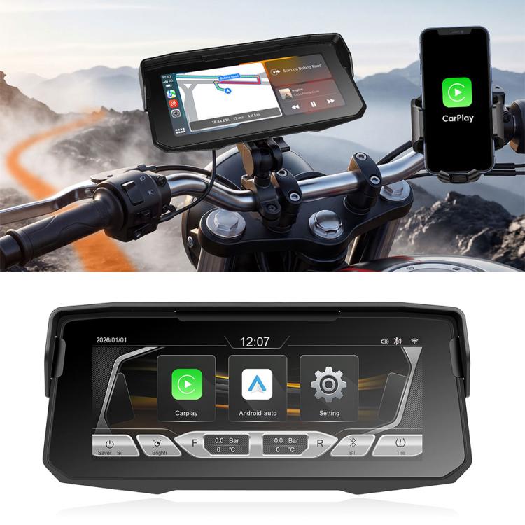 Schermo navigazione wireless 6,86" per moto con sensore pressione