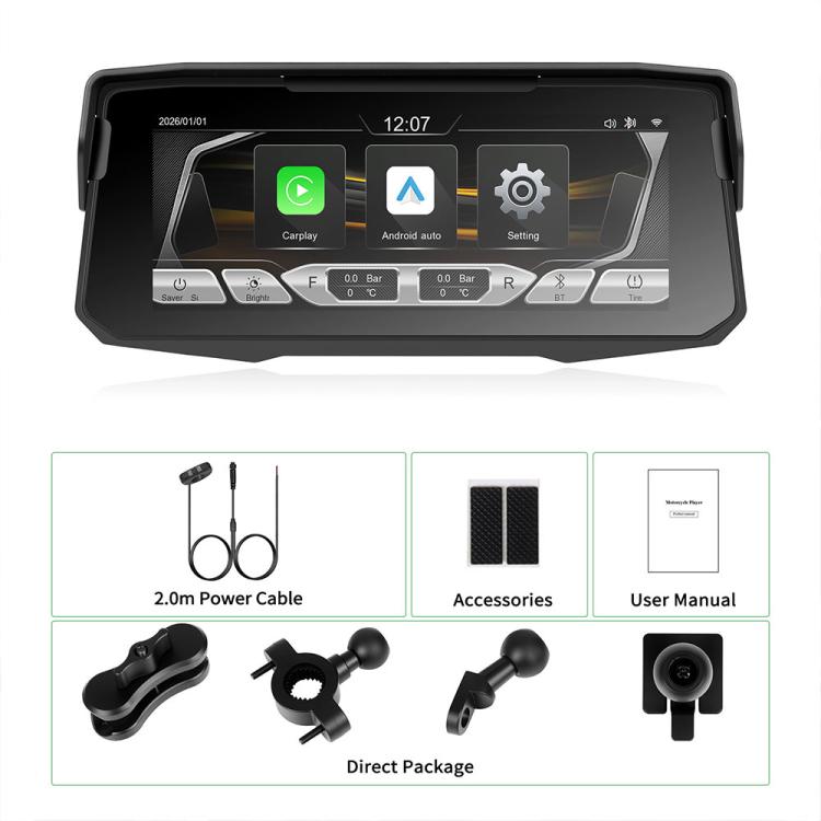 Schermo navigazione wireless 6,86" per moto con sensore pressione