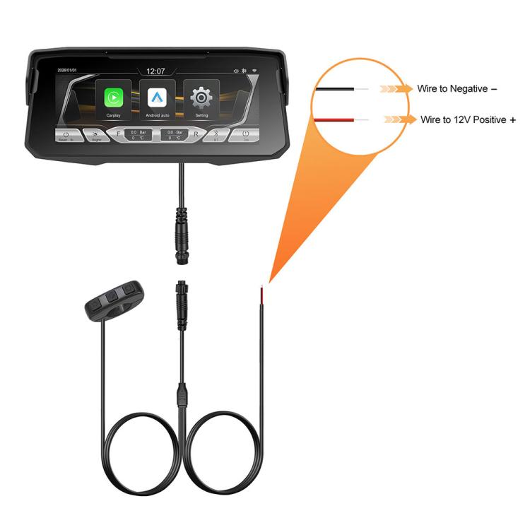 Schermo navigazione wireless 6,86" per moto con sensore pressione