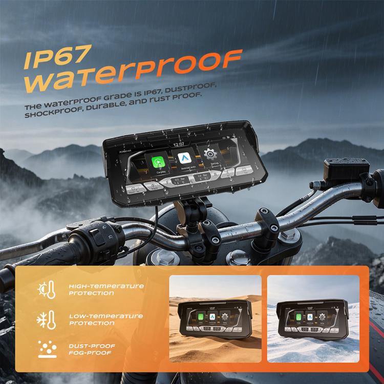 Schermo navigazione wireless 6,86" per moto con sensore pressione