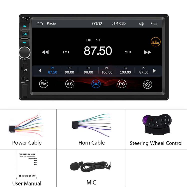 Lettore MP5 wireless touch HD 7" per auto con CarPlay