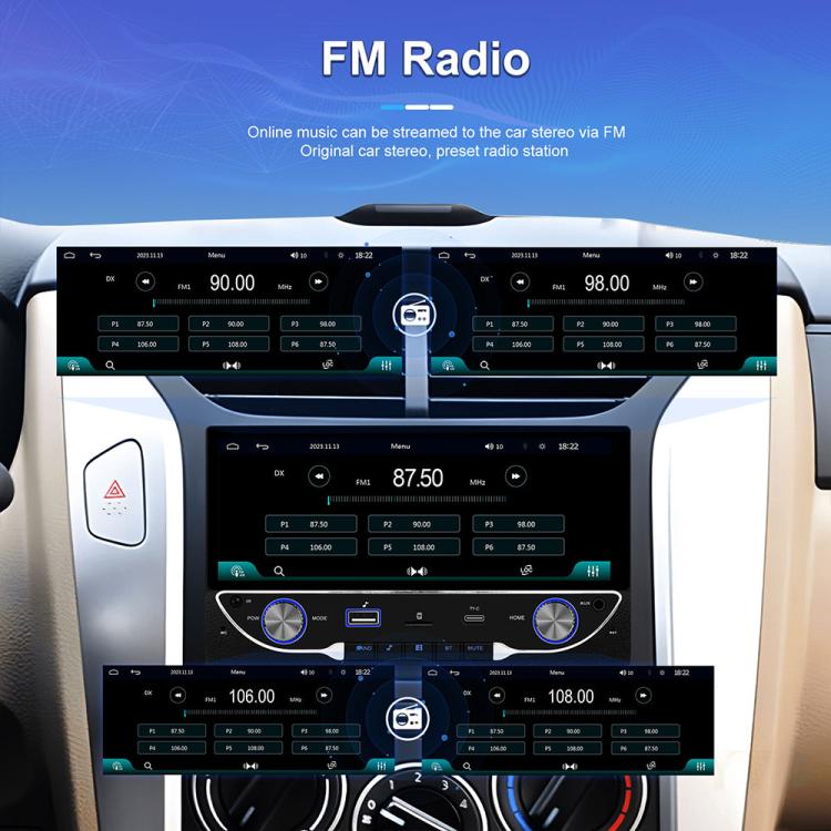 Lettore MP5 wireless auto 6,9" con CarPlay e doppio snodo
